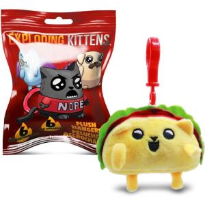 imageJust Toys Exploding Kittens 3 Plush Backpack Hanger  Officially Licensed Soft Fall 2024 Hazel Series BlindBox Keychain Plush for Kids ampamp Fans