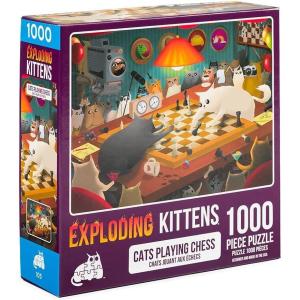 imageCats Playing Craps Jigsaw Puzzle by Exploding Kittens  500 Pieces Ideal for Adults Teens and Kids  A Funny and Artistic CatThemed PuzzleCats Playing Chess  1000 Piece