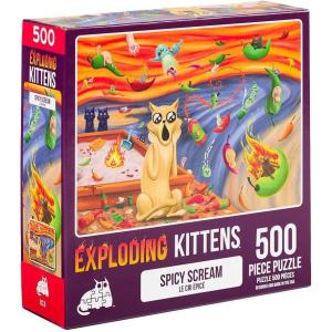 imageCats Playing Craps Jigsaw Puzzle by Exploding Kittens  500 Pieces Ideal for Adults Teens and Kids  A Funny and Artistic CatThemed PuzzleSpicy Scream  500 Piece