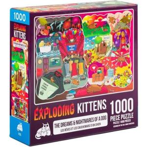 imageCats Playing Craps Jigsaw Puzzle by Exploding Kittens  500 Pieces Ideal for Adults Teens and Kids  A Funny and Artistic CatThemed PuzzleThe Dreams and Nightmares of a Dog  1000 Piece